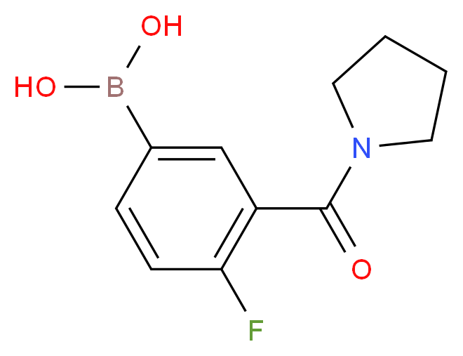 4-氟-3-(1-吡咯烷羰基)苯硼酸_分子结构_CAS_874219-31-5)