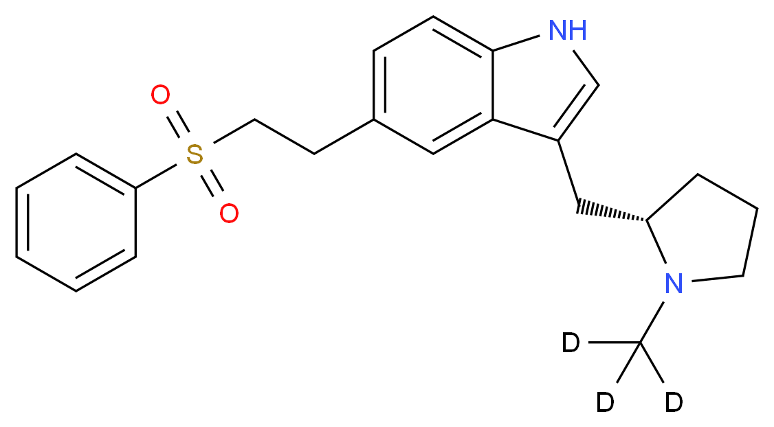 5-[2-(benzenesulfonyl)ethyl]-3-{[(2S)-1-(<sup>2</sup>H<sub>3</sub>)methylpyrrolidin-2-yl]methyl}-1H-indole_分子结构_CAS_1217698-26-4