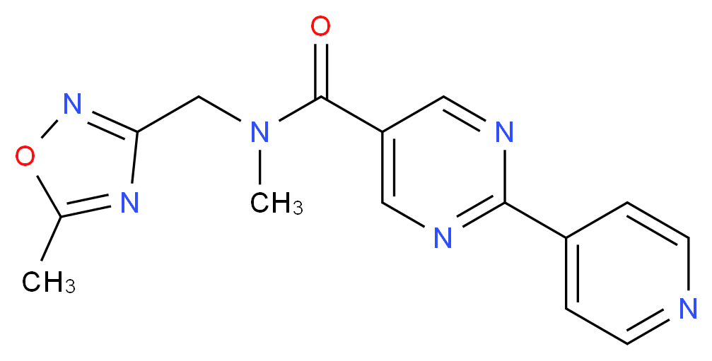 N-methyl-N-[(5-methyl-1,2,4-oxadiazol-3-yl)methyl]-2-(4-pyridinyl)-5-pyrimidinecarboxamide_分子结构_CAS_)