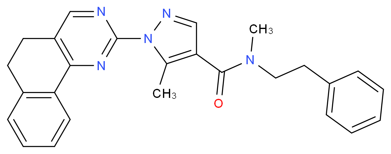 1-(5,6-dihydrobenzo[h]quinazolin-2-yl)-N,5-dimethyl-N-(2-phenylethyl)-1H-pyrazole-4-carboxamide_分子结构_CAS_)