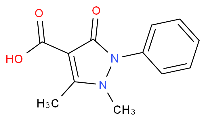 1,5-Dimethyl-3-oxo-2-phenyl-2,3-dihydro-1H-pyrazole-4-carboxylic acid_分子结构_CAS_83-10-3)