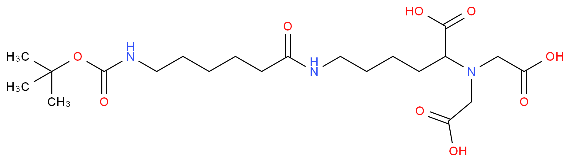 2-[bis(carboxymethyl)amino]-6-(6-{[(tert-butoxy)carbonyl]amino}hexanamido)hexanoic acid_分子结构_CAS_1039123-88-0