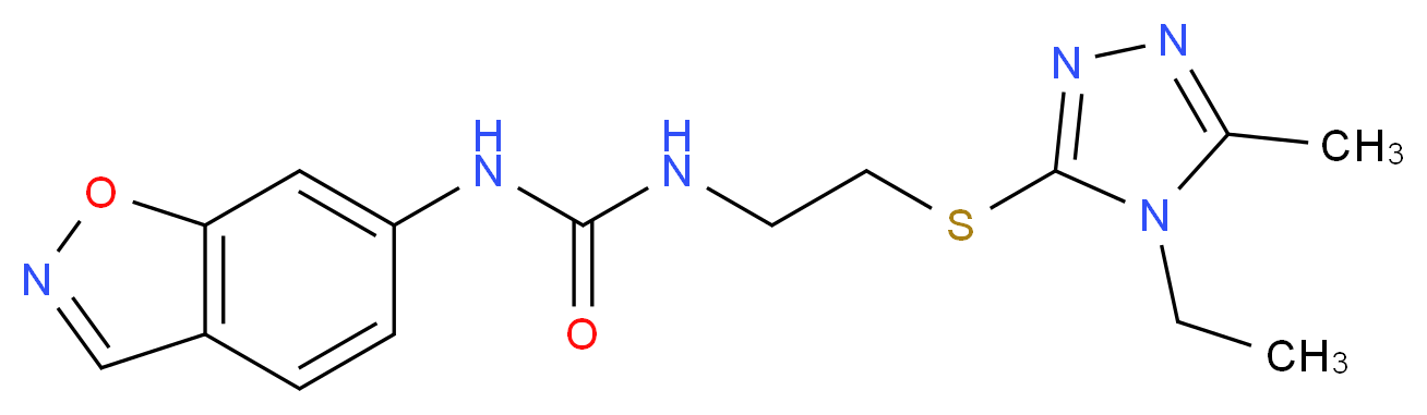 N-1,2-benzisoxazol-6-yl-N'-{2-[(4-ethyl-5-methyl-4H-1,2,4-triazol-3-yl)thio]ethyl}urea_分子结构_CAS_)