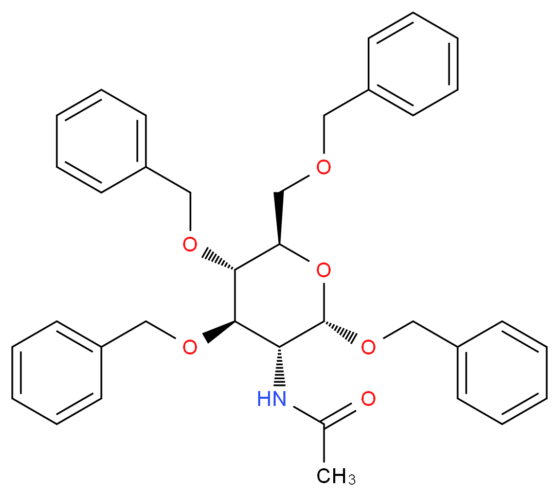 Benzyl 2-Acetamido-3,4,6-tri-O-benzyl-2-deoxy-α-D-glucopyranoside_分子结构_CAS_38416-56-7)