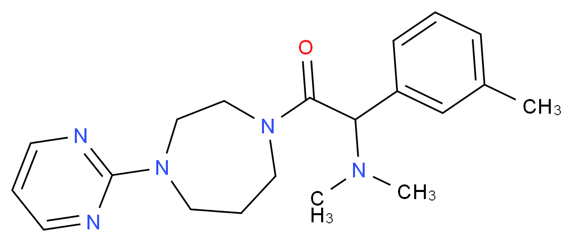 N,N-dimethyl-1-(3-methylphenyl)-2-oxo-2-[4-(2-pyrimidinyl)-1,4-diazepan-1-yl]ethanamine_分子结构_CAS_)