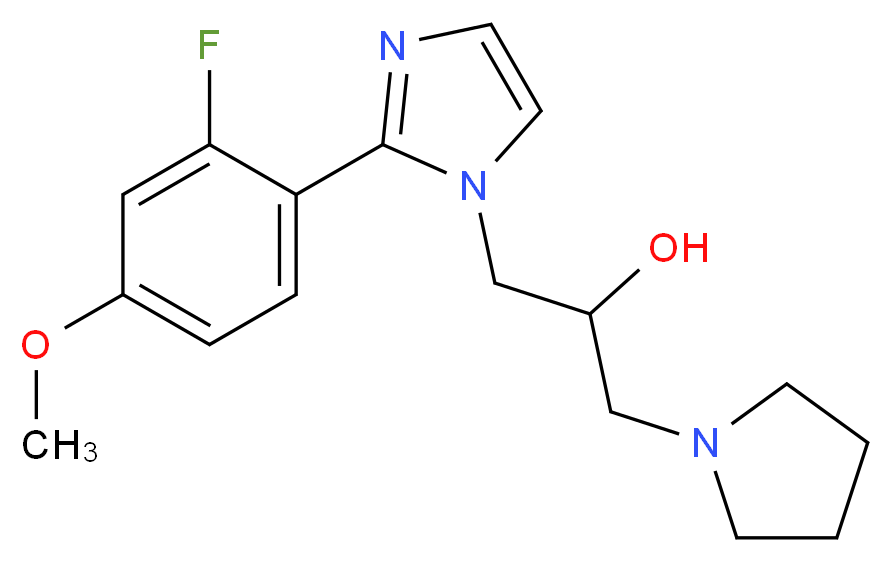 1-[2-(2-fluoro-4-methoxyphenyl)-1H-imidazol-1-yl]-3-pyrrolidin-1-ylpropan-2-ol_分子结构_CAS_)