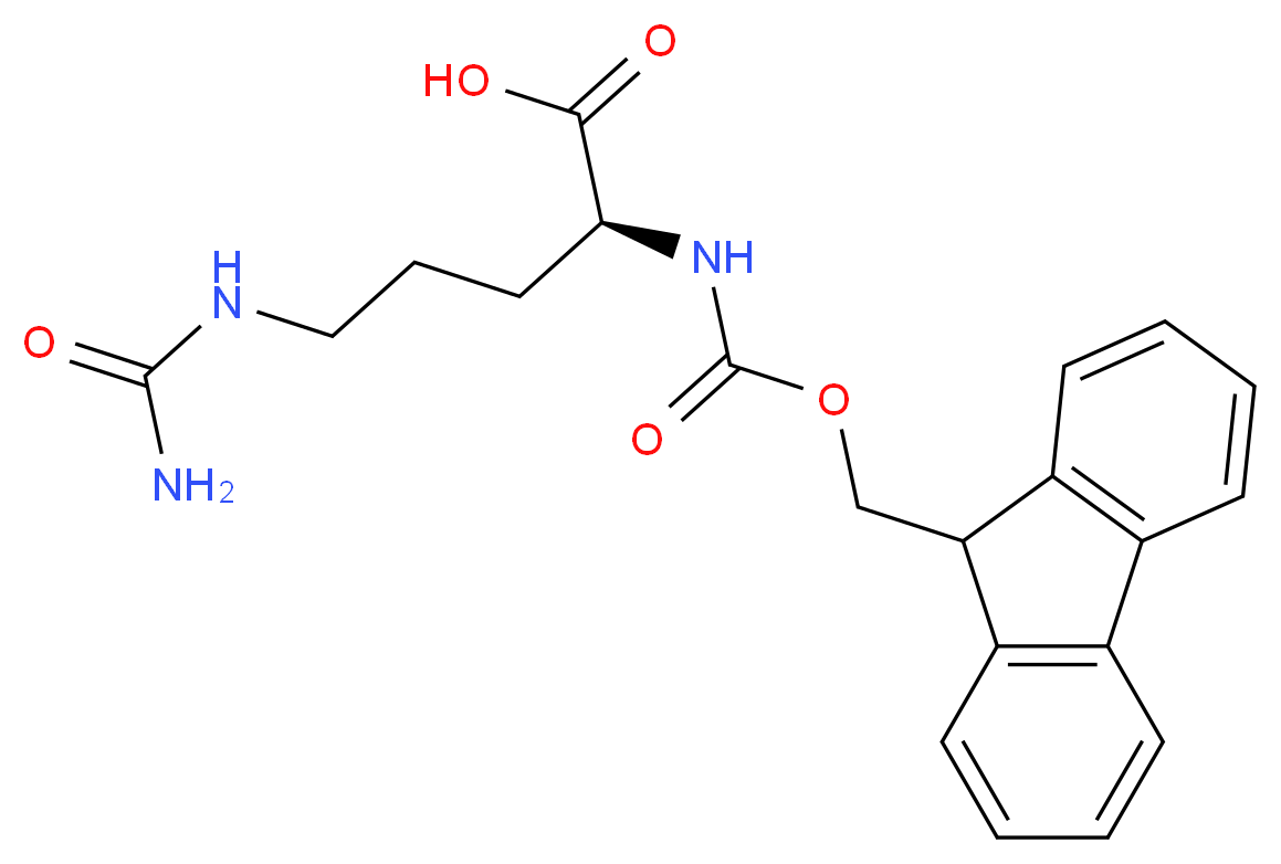 (2S)-5-(carbamoylamino)-2-{[(9H-fluoren-9-ylmethoxy)carbonyl]amino}pentanoic acid_分子结构_CAS_133174-15-9