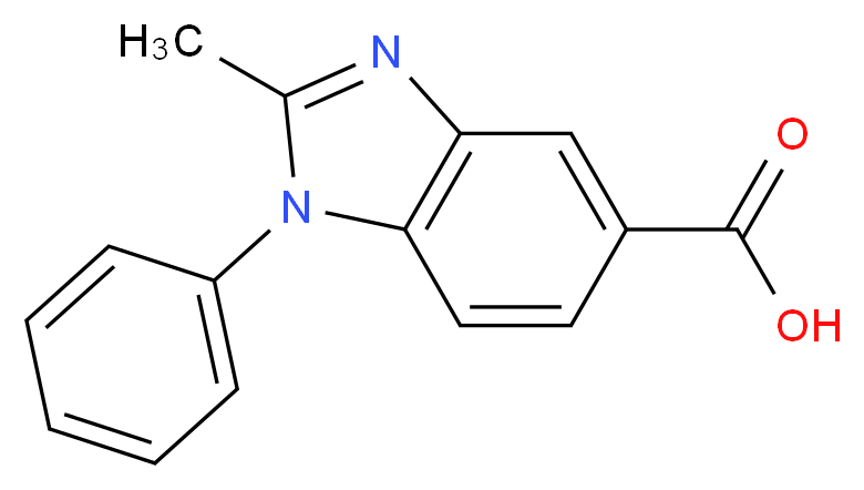 2-Methyl-1-phenyl-1H-benzo[d]imidazole-5-carboxylic acid_分子结构_CAS_92437-43-9)