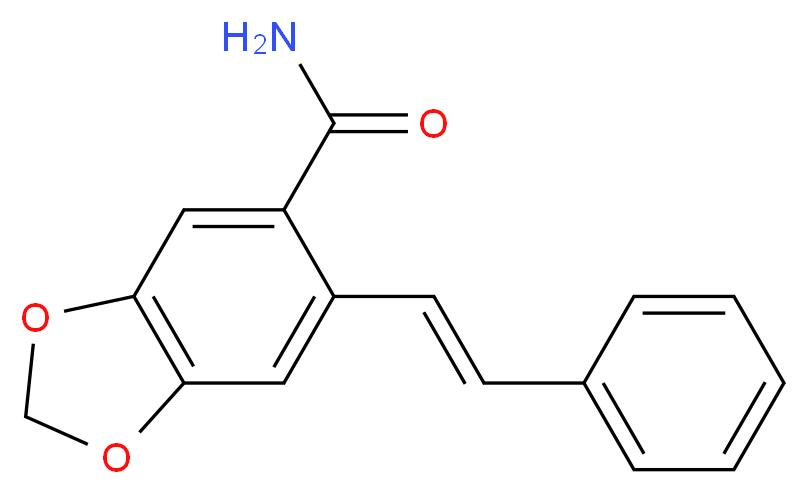 6-[(E)-2-phenylvinyl]-1,3-benzodioxole-5-carboxamide_分子结构_CAS_)