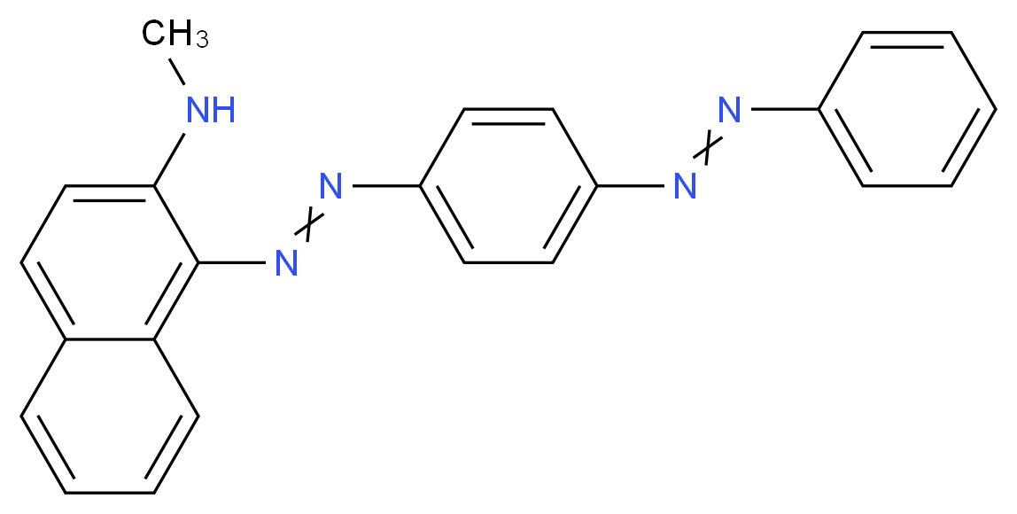 N-methyl-1-{2-[4-(2-phenyldiazen-1-yl)phenyl]diazen-1-yl}naphthalen-2-amine_分子结构_CAS_125455-63-2