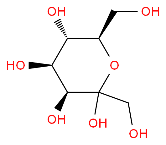 (3S,4S,5S,6R)-2,6-bis(hydroxymethyl)oxane-2,3,4,5-tetrol_分子结构_CAS_3615-44-9