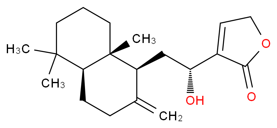 12-Hydroxy-8(17),13-labdadien-16,15-olide_分子结构_CAS_958885-86-4)