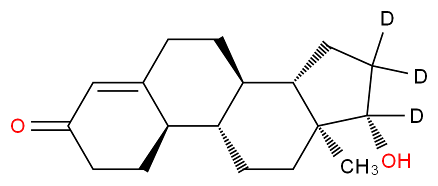 (1S,2R,10R,11S,14S,15S)-14-hydroxy-15-methyl(13,13,14-<sup>2</sup>H<sub>3</sub>)tetracyclo[8.7.0.0<sup>2</sup>,<sup>7</sup>.0<sup>1</sup><sup>1</sup>,<sup>1</sup><sup>5</sup>]heptadec-6-en-5-one_分子结构_CAS_120813-22-1