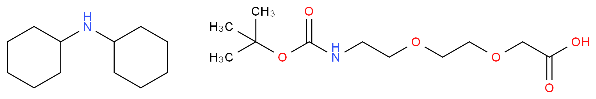 2-[2-(2-{[(tert-butoxy)carbonyl]amino}ethoxy)ethoxy]acetic acid; N-cyclohexylcyclohexanamine_分子结构_CAS_560088-79-1
