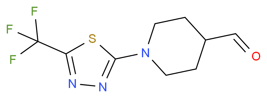 1-[5-(trifluoromethyl)-1,3,4-thiadiazol-2-yl]piperidine-4-carbaldehyde_分子结构_CAS_958443-35-1