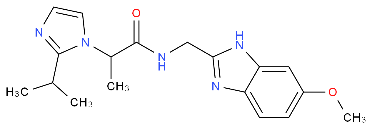 2-(2-isopropyl-1H-imidazol-1-yl)-N-[(6-methoxy-1H-benzimidazol-2-yl)methyl]propanamide_分子结构_CAS_)