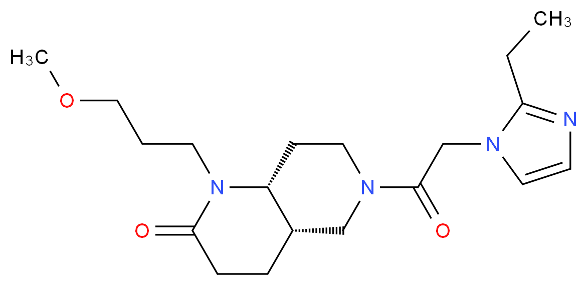 (4aS*,8aR*)-6-[(2-ethyl-1H-imidazol-1-yl)acetyl]-1-(3-methoxypropyl)octahydro-1,6-naphthyridin-2(1H)-one_分子结构_CAS_)