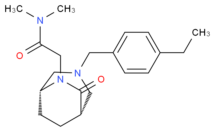 2-[(1S*,5R*)-3-(4-ethylbenzyl)-7-oxo-3,6-diazabicyclo[3.2.2]non-6-yl]-N,N-dimethylacetamide_分子结构_CAS_)