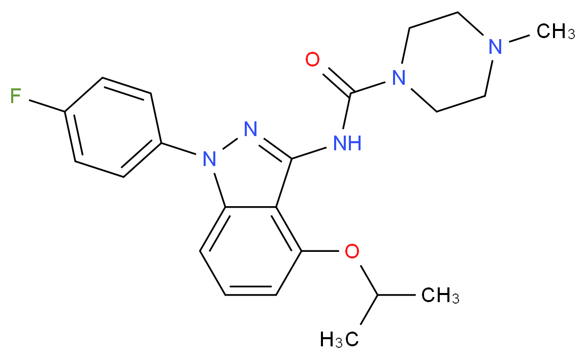 N-[1-(4-fluorophenyl)-4-isopropoxy-1H-indazol-3-yl]-4-methylpiperazine-1-carboxamide_分子结构_CAS_)