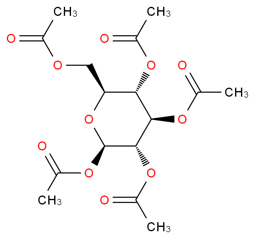 [(2S,3S,4R,5S,6R)-3,4,5,6-tetrakis(acetyloxy)oxan-2-yl]methyl acetate_分子结构_CAS_66966-07-2