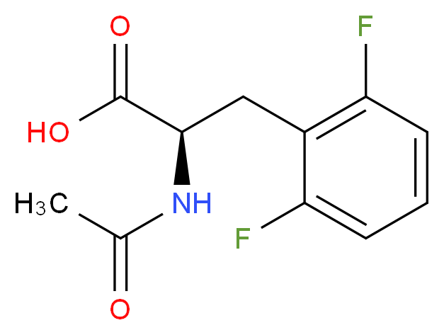 (2R)-3-(2,6-difluorophenyl)-2-acetamidopropanoic acid_分子结构_CAS_266360-56-9