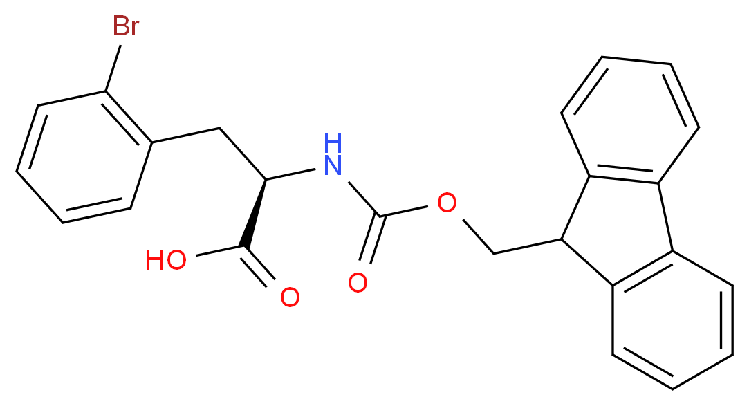 (2R)-3-(2-bromophenyl)-2-{[(9H-fluoren-9-ylmethoxy)carbonyl]amino}propanoic acid_分子结构_CAS_220497-47-2