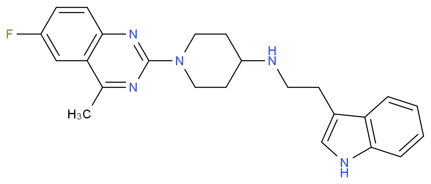 1-(6-fluoro-4-methyl-2-quinazolinyl)-N-[2-(1H-indol-3-yl)ethyl]-4-piperidinamine_分子结构_CAS_)