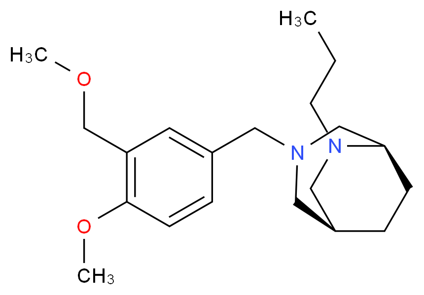 (1S*,5R*)-3-[4-methoxy-3-(methoxymethyl)benzyl]-6-propyl-3,6-diazabicyclo[3.2.2]nonane_分子结构_CAS_)