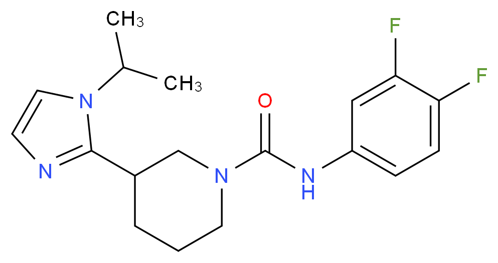 N-(3,4-difluorophenyl)-3-(1-isopropyl-1H-imidazol-2-yl)-1-piperidinecarboxamide_分子结构_CAS_)
