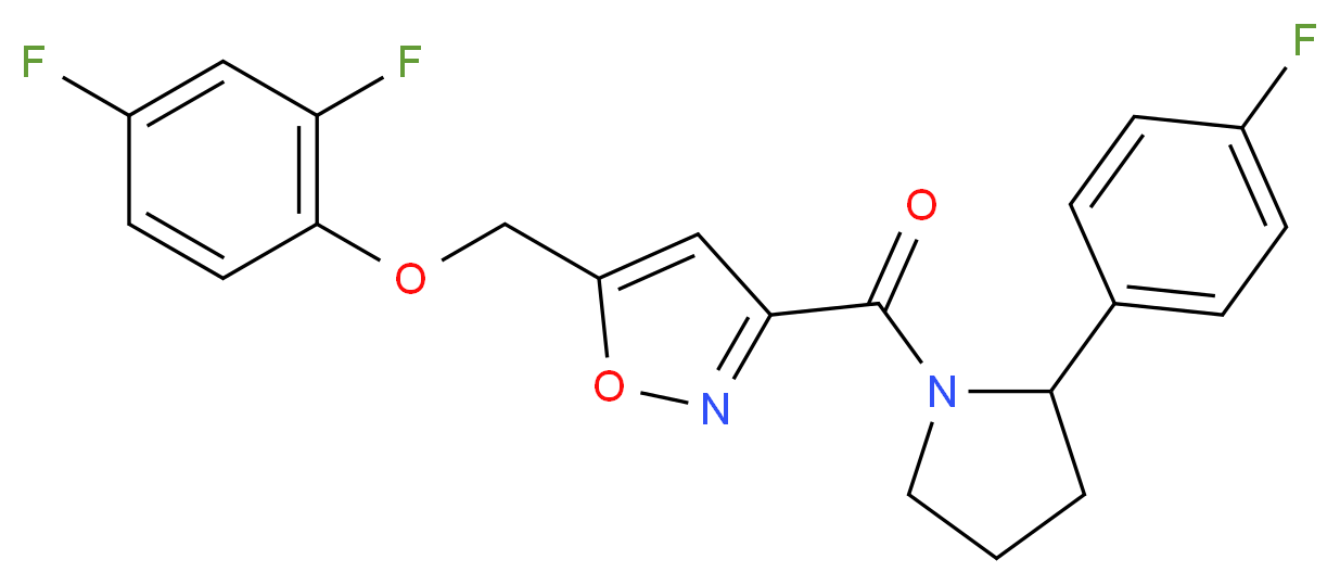 5-[(2,4-difluorophenoxy)methyl]-3-{[2-(4-fluorophenyl)-1-pyrrolidinyl]carbonyl}isoxazole_分子结构_CAS_)