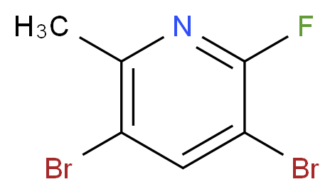 3,5-Dibromo-2-fluoro-6-methylpyridine_分子结构_CAS_632628-07-0)