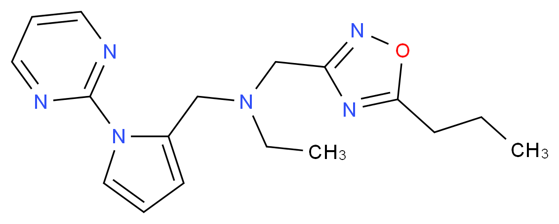 N-[(5-propyl-1,2,4-oxadiazol-3-yl)methyl]-N-[(1-pyrimidin-2-yl-1H-pyrrol-2-yl)methyl]ethanamine_分子结构_CAS_)