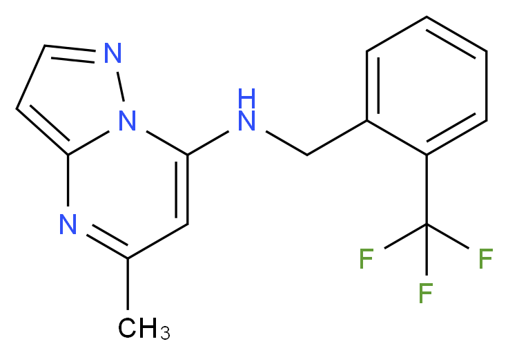 5-methyl-N-[2-(trifluoromethyl)benzyl]pyrazolo[1,5-a]pyrimidin-7-amine_分子结构_CAS_)