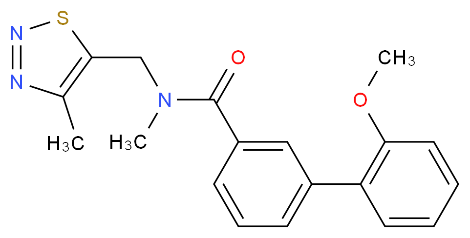 2'-methoxy-N-methyl-N-[(4-methyl-1,2,3-thiadiazol-5-yl)methyl]biphenyl-3-carboxamide_分子结构_CAS_)