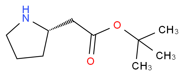 tert-butyl 2-[(2S)-pyrrolidin-2-yl]acetate_分子结构_CAS_104553-43-7