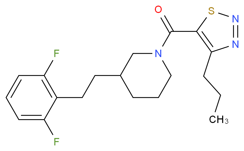 3-[2-(2,6-difluorophenyl)ethyl]-1-[(4-propyl-1,2,3-thiadiazol-5-yl)carbonyl]piperidine_分子结构_CAS_)