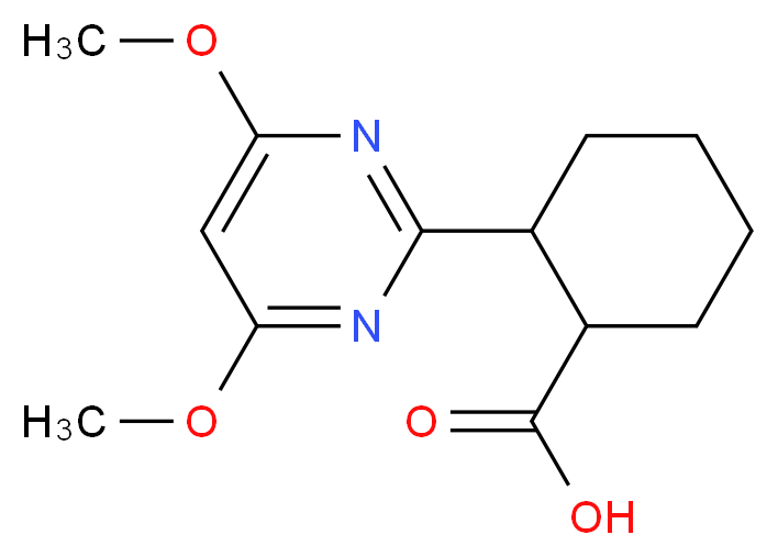 2-(4,6-Dimethoxypyrimidin-2-yl)cyclohexane-carboxylic acid_分子结构_CAS_633320-99-7)