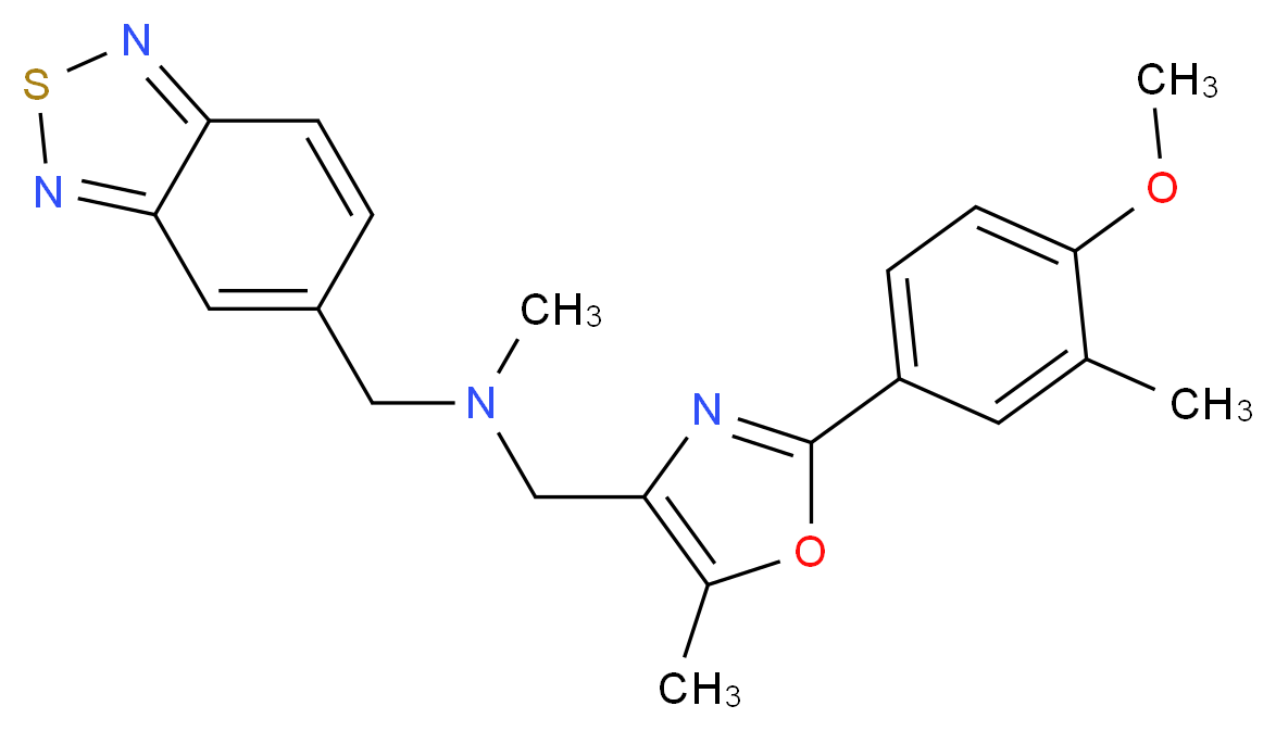 (2,1,3-benzothiadiazol-5-ylmethyl){[2-(4-methoxy-3-methylphenyl)-5-methyl-1,3-oxazol-4-yl]methyl}methylamine_分子结构_CAS_)