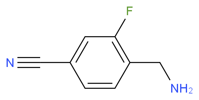 4-(aminomethyl)-3-fluorobenzonitrile_分子结构_CAS_701264-00-8