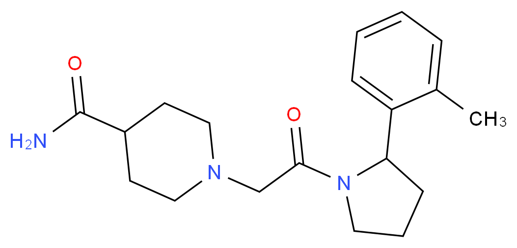 1-{2-[2-(2-methylphenyl)-1-pyrrolidinyl]-2-oxoethyl}-4-piperidinecarboxamide_分子结构_CAS_)