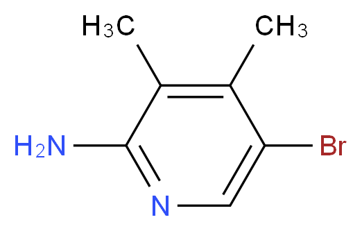 2-氨基-5-溴-3,4-二甲基吡啶_分子结构_CAS_374537-97-0)