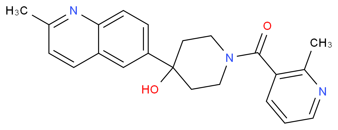 1-[(2-methylpyridin-3-yl)carbonyl]-4-(2-methylquinolin-6-yl)piperidin-4-ol_分子结构_CAS_)