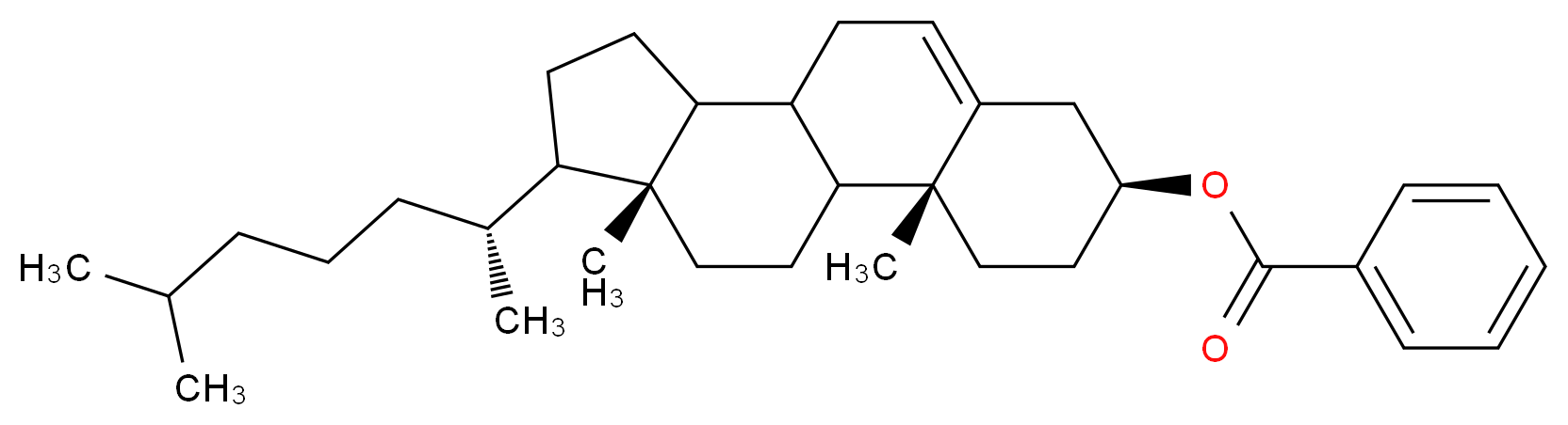 (2R,5S,15R)-2,15-dimethyl-14-[(2R)-6-methylheptan-2-yl]tetracyclo[8.7.0.0<sup>2</sup>,<sup>7</sup>.0<sup>1</sup><sup>1</sup>,<sup>1</sup><sup>5</sup>]heptadec-7-en-5-yl benzoate_分子结构_CAS_604-32-0