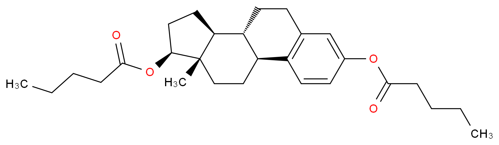 (1S,10R,11S,14S,15S)-15-methyl-5-(pentanoyloxy)tetracyclo[8.7.0.0<sup>2</sup>,<sup>7</sup>.0<sup>1</sup><sup>1</sup>,<sup>1</sup><sup>5</sup>]heptadeca-2(7),3,5-trien-14-yl pentanoate_分子结构_CAS_63042-28-4