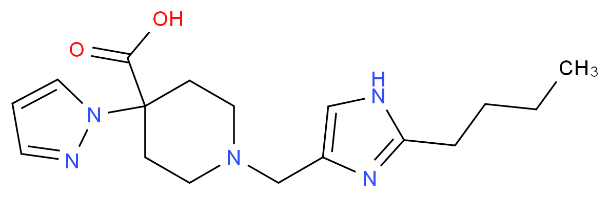 1-[(2-butyl-1H-imidazol-4-yl)methyl]-4-(1H-pyrazol-1-yl)piperidine-4-carboxylic acid_分子结构_CAS_)