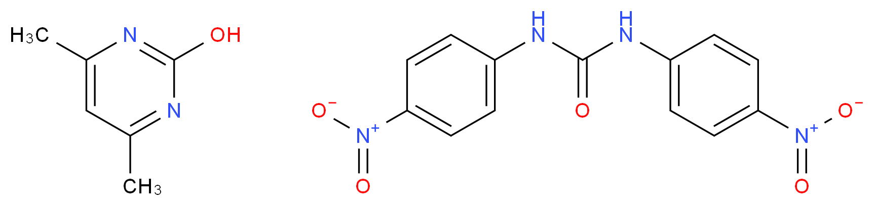 1,3-bis(4-nitrophenyl)urea; 4,6-dimethylpyrimidin-2-ol_分子结构_CAS_330-95-0