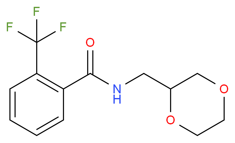 N-(1,4-dioxan-2-ylmethyl)-2-(trifluoromethyl)benzamide_分子结构_CAS_)