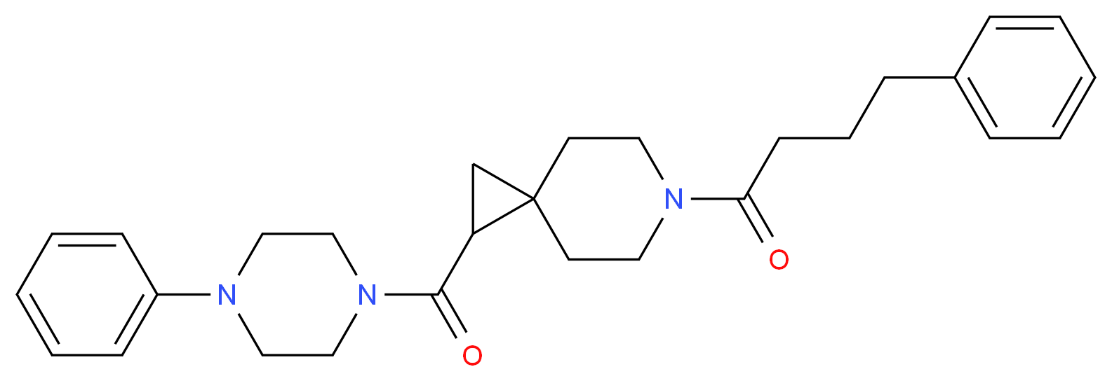 6-(4-phenylbutanoyl)-1-[(4-phenyl-1-piperazinyl)carbonyl]-6-azaspiro[2.5]octane_分子结构_CAS_)