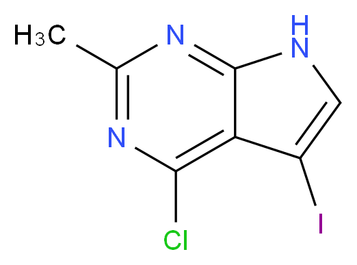 4-Chloro-5-iodo-2-methyl-7H-pyrrolo[2,3-d]pyrimidine_分子结构_CAS_1060815-92-0)