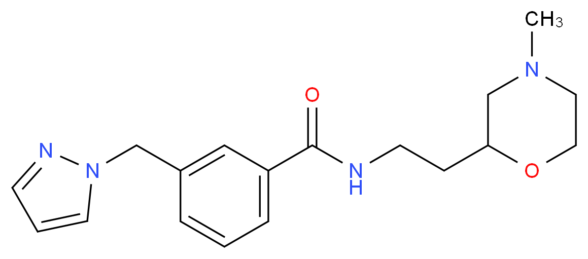 N-[2-(4-methylmorpholin-2-yl)ethyl]-3-(1H-pyrazol-1-ylmethyl)benzamide_分子结构_CAS_)